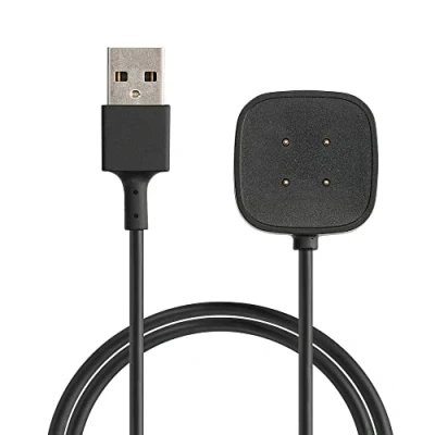 Afbeelding van kwmobile USB oplaadkabel geschikt voor Fitbit Versa 4 / Sense 2 3 kabel Laadkabel smartwatch in zwart
