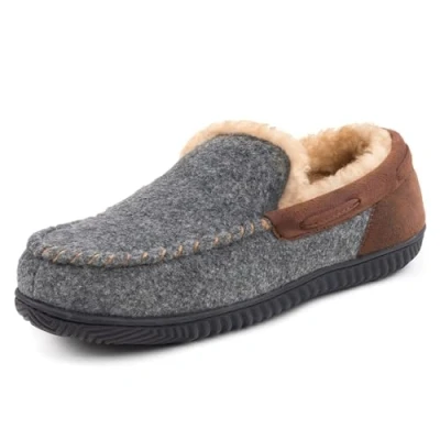 Afbeelding van RockDove Mocassin pantoffels voor heren met traagschuim, Antraciet