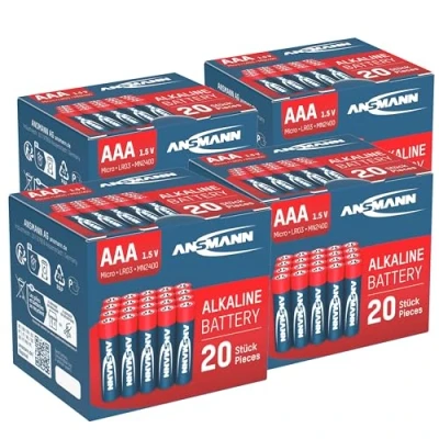 Afbeelding van ANSMANN Longlife Micro AAA / LR03 alkaline batterijen, 1,5 V, 80 stuks