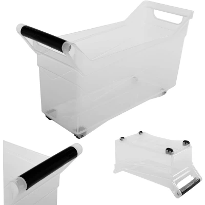 Afbeelding van KADAX Opbergdoos, opbergdoos met wielen, kunststof container handgrepen, transparante (17 l)