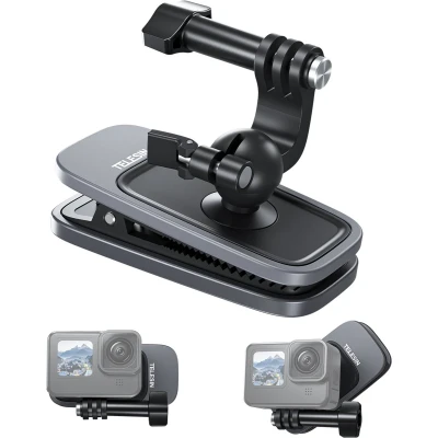 Afbeelding van TELESIN 360 Rotatie Magnetische Rugzak Clip Clamp Mount voor GoPro Insta360 DJI en Action Cameras