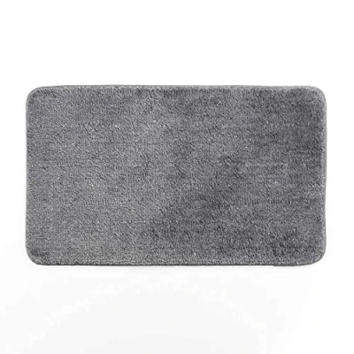 Afbeelding van Livetti © Badkamermat Toiletmat Badmat 45x75cm Grijs met Zilver Glans