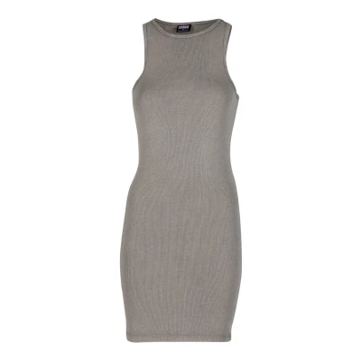 Afbeelding van Urban Classics Ladies Washed Rib Jersey Dress Dames Korte jurk grijs S