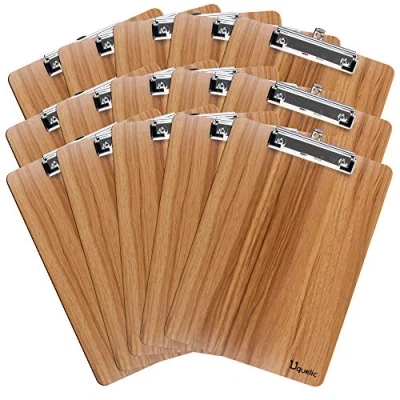 Afbeelding van Uquelic A4 Klemplanken, klembord, documentenhouder met clip laag profiel, formaat voor kantoor, klaslokaal, restaurant (15 stuks)