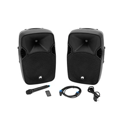 Afbeelding van Omnitronic XFM 212AP Actieve 2 Weg Speaker Set met Wireless Micr