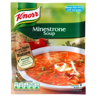 Afbeelding van Knorr Minestrone Dry Soup Mix zonder kunstmatige kleur en conserveringsmiddelen, veganistische soep, 62 g