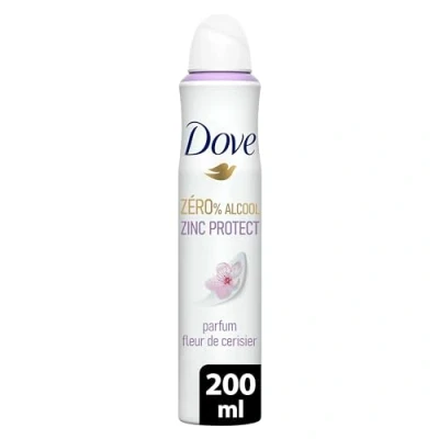 Afbeelding van DOVE Zinc Protect Deodorant voor dames, spray, 0% alcohol, kersenbloesemgeur, 72 uur geurbescherming, 200 ml