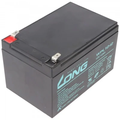 Afbeelding van Kung Long WPL12 12 F2 Longlife lood vlies accu, 12V, 12Ah met 6,3 mm Faston aansluiting