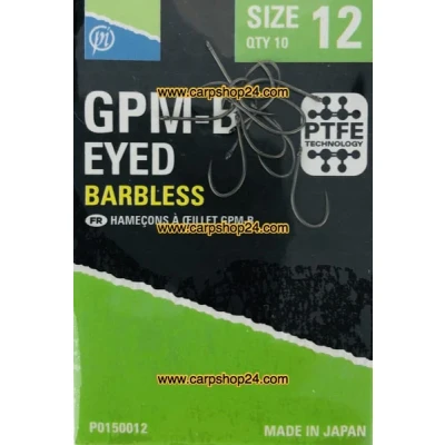 Afbeelding van Preston GPM B Eyed Barbless (10 pcs) Maat : 12