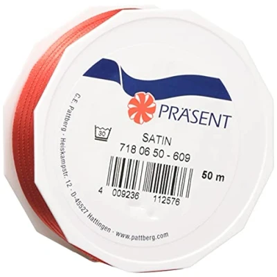 Afbeelding van C.E. Pattberg Satijnen lint voor geschenkverpakkingen, 0,6 cm breed, decoratief geschenken, elke gelegenheid