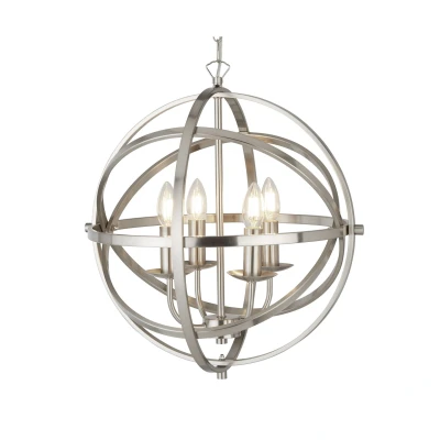 Afbeelding van Searchlight Orbit Luster Ø 46 X 116 Cm Satijn Zilver