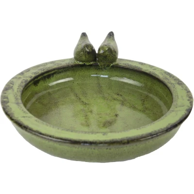 Afbeelding van Best For Birds Vogelbad Rond Keramiek Groen 30,5X33X11 CM