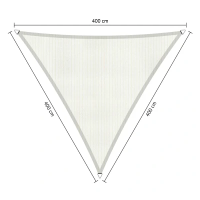 Afbeelding van Shadow Comfort® Gelijkzijdige driehoek schaduwdoek UV Bestendig Zonnedoek 400 x CM Arctic White
