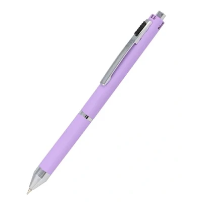 Afbeelding van Multipen 4 in 1, balpen en potlood, multifunctionele pen van metaal, 3 balpenvullingen blauw, zwart rood, 1 vulpotlood, met gum de kleur paars