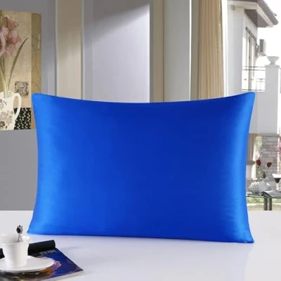 Afbeelding van townssilk Kussensloop 19 mm 50 x 75 cm aan beide zijden 100% zijde met verborgen ritssluiting koningsblauw