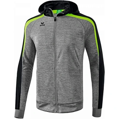 Afbeelding van Erima Liga 2.0 trainingsjack met capuchon grey melange/zwart/green gecko
