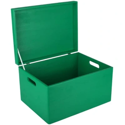 Afbeelding van Creative Deco XXL Grote Houten Doos Opbergdoos Groen 40 x 30 24 cm met Deksel en Handvatten Kerst, Kerstmis Cadeau