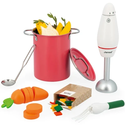 Afbeelding van Janod IN DE Keuken Soepset Speelgoedkeukentje voor kinderen, Maat: One Size, Multi coloured