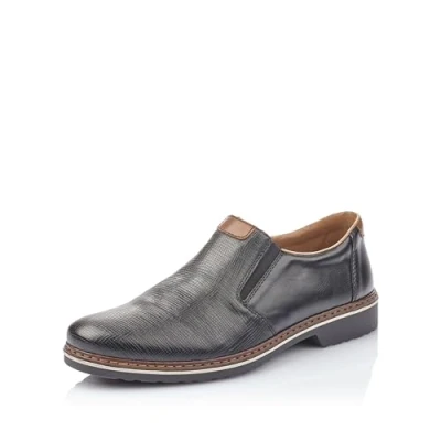 Afbeelding van Rieker 16563 mocassinheren, Zwart Mogano