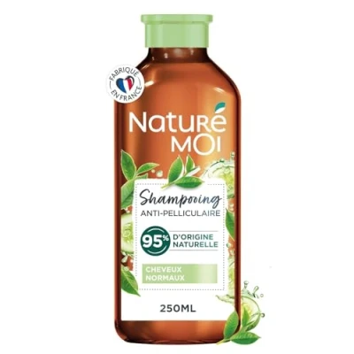 Afbeelding van Naturé Moi Anti roos shampoo sulfaatvrij verzorging van normaal haar thee, komkommerwater 95% natuurlijke oorsprong 250 ml gemaakt in Frankrijk