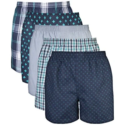 Afbeelding van Gildan Woven Zwemboxershorts voor heren, 5 stuks, Marineblauw, pak van