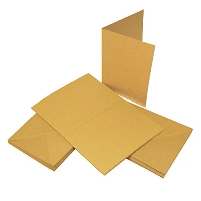 Afbeelding van Craft UK 50 stuks kraft kaarten en enveloppen 2049 C6 bruin