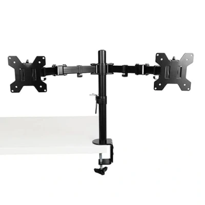 Afbeelding van Monitor Arm Universeel 2 schermen Zwart VESA 75x75 100x100 Kantelbaar en zwenkbaar Monitoren aan bureau of tafel