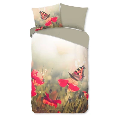 Afbeelding van Good Morning Dekbedovertrek &quot;bloemen en vlinders&quot; Multi (200x200/220 cm) Katoen