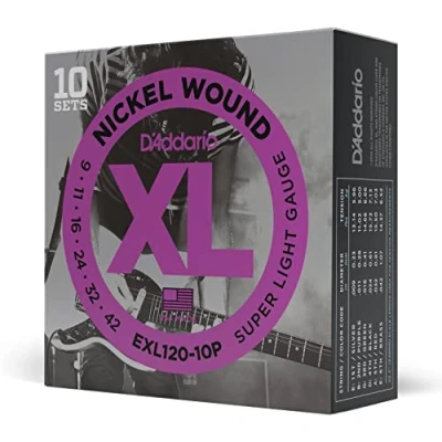Afbeelding van D&#039;Addario EXL120 10P 09 42 10er Set nikkel omwonden Elektrische gitaarsnaren