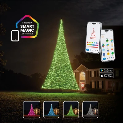 Afbeelding van Fairybell Vlaggenmast Kerstboom Smart Magic 10 meter 4032 LED lampjes
