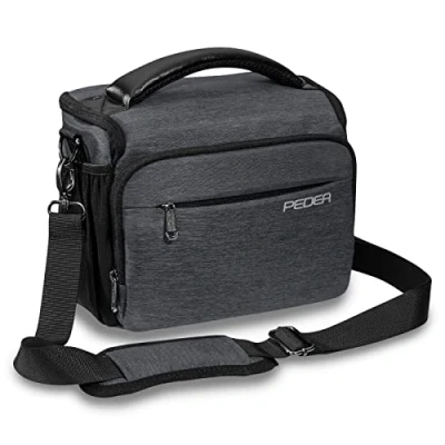 Image de PEDEA Sacoche pour Appareil Photo DSLR Noble appareils réflex avec Protection imperméable Anti Pluie, bandoulière et Compartiments Accessoires, Taille XL, Gris