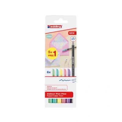 Image de Edding 1200 feutres 6 pièces (1 mm ogive) couleurs pastel