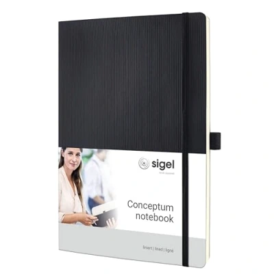 Afbeelding van Sigel notitieboek Conceptum Pure A4 softcover zwart 194 pagina&#039;s 80 grams lijn SI CO311