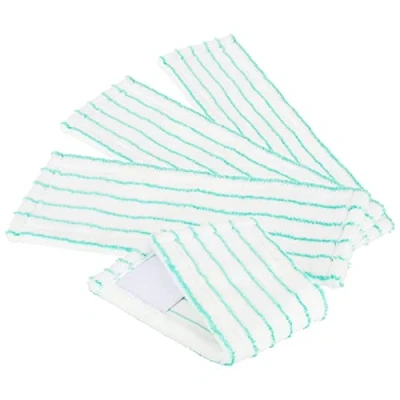 Afbeelding van COM FOUR® 4 x vervangende doek voor vloerwissers, microvezeldoek dweilen, vloerreinigingsdoekjes (4 stuks turquoise/wit)
