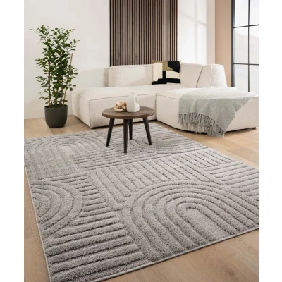 Afbeelding van Scandinavisch Vloerkleed Arc Bend Lichtgrijs 80x150 Cm