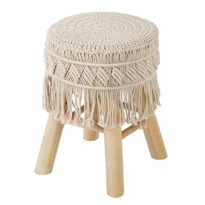 Afbeelding van Atmosphera Kruk macramé &amp; hout