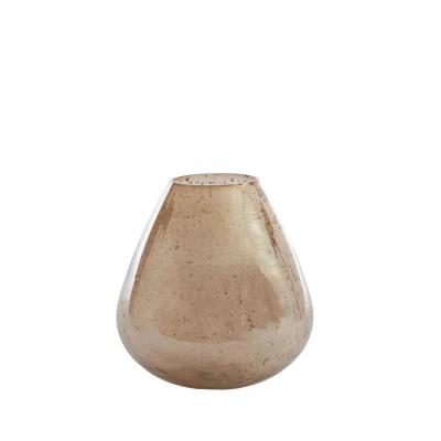 Afbeelding van Laterza vaas Ø31x35 cm glas steenslag amber