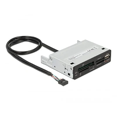 Afbeelding van DeLOCK 91708 geheugenkaartlezer USB 2.0 Intern Zwart, Grijs