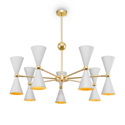 Afbeelding van Maytoni Hanglamp Vesper Wit met goud Ø91