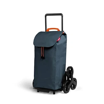 Afbeelding van Gimi Tris boodschappentrolley, waterafstotende tas, 3 rollen systeem, eco verpakking, inhoud: 52 l, maximale belasting: 30 kg, frame: Staal/kunststof, boodschappentas: polyester, antraciet