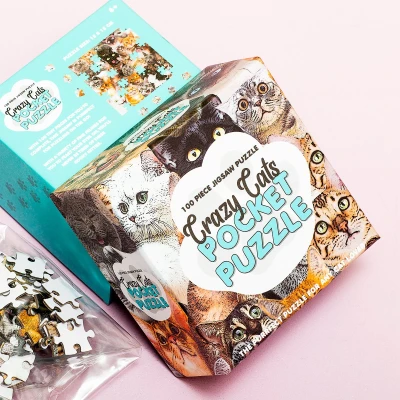 Afbeelding van Pocket Puzzel (100 Stukjes) Crazy Cats