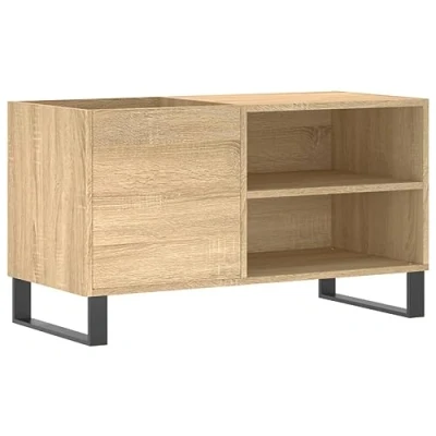 Afbeelding van Platenkast 85x38x48 cm bewerkt hout sonoma eikenkleurig