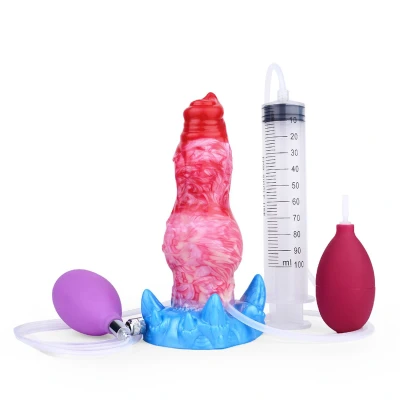 Afbeelding van Kiotos Monstar Big Squirt Cock Opblaasbare Spuitende Dildo Rood/Roze/Blauw