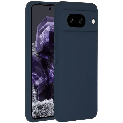 Afbeelding van Accezz Hoesje Geschikt voor Google Pixel 8 Siliconen Liquid Silicone Backcover Donkerblauw