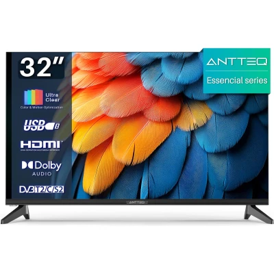 Afbeelding van Antteq E32 AH1Q1L TV 32 inch (81 cm) led, HD tv, drievoudige tuner (DVB T2/S2/C), Dolby Audio, hotelmodus, 2024