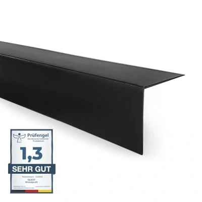 Afbeelding van Quest PVC randbescherming hoek zonder plakband hoeklijst hoekbescherming 30 x mm 200 cm zwart