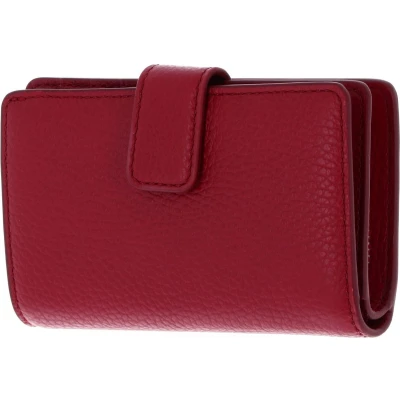 Afbeelding van COCCINELLE Leren Portemonnee Metallic Soft Mini Wallet Grained Leather Sangria (rood)paars