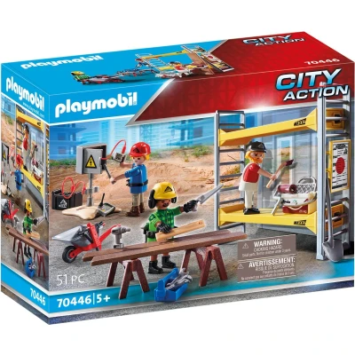 Afbeelding van PLAYMOBIL City Action Stelling met werklieden 70446