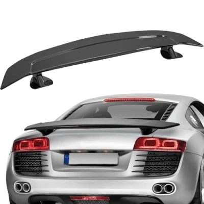 Image de VEVOR Aileron d&#039;aile de style GT, 1175 mm, becquets arrière universels, pour la plupart des berlines et coupés, en ABS haute résistance, spoilers voiture, course automobile, noir brillant