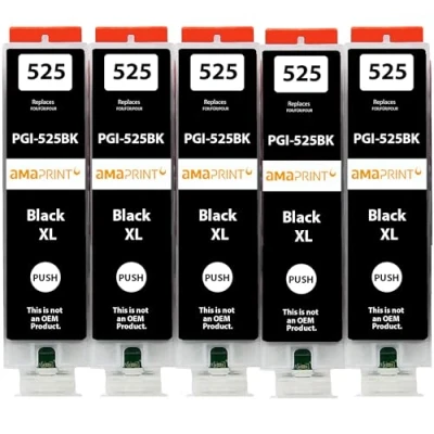 Afbeelding van Amaprint 5XL cartridges compatibel met Canon PGI 525 zwart PGBK voor Pixma IP4850 IP4950 IX6550 MG5150 MG5250 MG5340 MG5350 MG6150 MG6250 MG8150 MG8240 MG8250 MX715 MX885 MX895